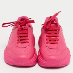 Pre Owned Dolce & Gabbana Pink Leather daymaster Lace Up Sneakers Size 37