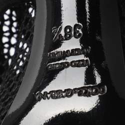 Pre Owned Dolce & Gabbana Black Lace and Mesh Mid Calf Boots Size 38.5