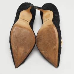 مملوكة مسبقًا Dolce & Gabbana Black Lace Crystal Embellished Pumps Size 39