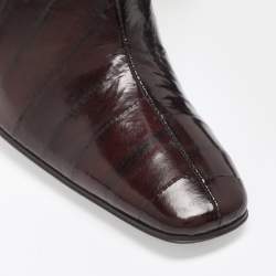 مملوكة مسبقًا بوت دولتشي أند غابانا شعر العجل باللون الأرجواني والبني وجلد الثعبان بطول الركبة مقاس 39