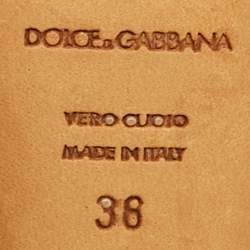 مملوكة مسبقًا Dolce & Gabbana Size 36 Two Tone Patent Leather Bow Ankle Strap Sandals