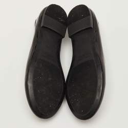 Pre Owned حذاء باليرينا دولتشي & غابانا جلد براءات اختراع أسود مزين بعقدة مقاس 38