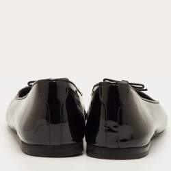 Pre Owned حذاء باليرينا دولتشي & غابانا جلد براءات اختراع أسود مزين بعقدة مقاس 38