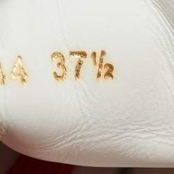 Pre Owned Dolce & Gabbana Portofino Size 37.5 Burgundy Leather Lace Up Sneakers