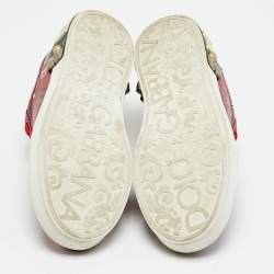 Pre Owned Dolce & Gabbana Portofino Size 37.5 Burgundy Leather Lace Up Sneakers