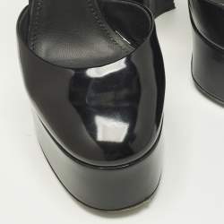 مملوكة مسبقًا حذاء كعب عالي دولتشي أند غابانا مسطح جلد لامع أسود مقاس 37