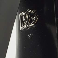 مملوكة مسبقًا حذاء كعب عالي دولتشي أند غابانا مسطح جلد لامع أسود مقاس 37