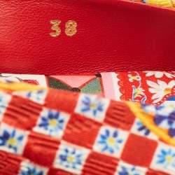 مملوكة مسبقًا حذاء باليرينا دولتشي أند غابانا قماش متعدد الألوان مقدمة دائرية مقاس 38