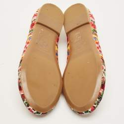 مملوكة مسبقًا حذاء باليرينا دولتشي أند غابانا قماش متعدد الألوان مقدمة دائرية مقاس 38