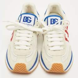 Pre Owned حذاء رياضي دولتشي أند غابانا شبكي و شامواه متعدد الألوان بشعار DG برقب منخفضة مقاس 39