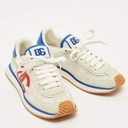 Pre Owned حذاء رياضي دولتشي أند غابانا شبكي و شامواه متعدد الألوان بشعار DG برقب منخفضة مقاس 39