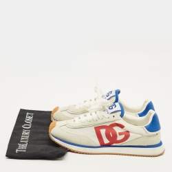 Pre Owned حذاء رياضي دولتشي أند غابانا شبكي و شامواه متعدد الألوان بشعار DG برقب منخفضة مقاس 39