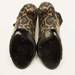 Pre Owned Dolce & Gabbana Size 40 Black Stretch Fabric Metal Rhinestone Embellished Ankle Booties