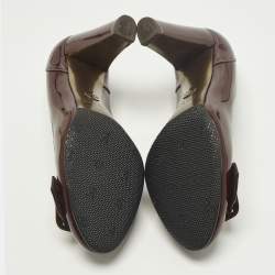 Pre Owned حذاء كعب عالي دولتشي أند غابانا جلد أسود لامع بإبزيم مقدمة مفتوحة مقاس 40