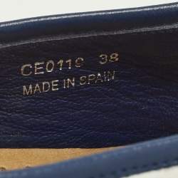 مملوكة مسبقًا حذاء لوفرز دولتشي أند غابانا كانفاس وجلد أزرق/أبيض ميجوليكا مقاس 38