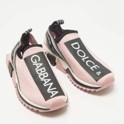 Pre Owned حذاء رياضي دولتشي أند غابانا سليبي أون قماش محبوك وردي سورينتو مقاس 37