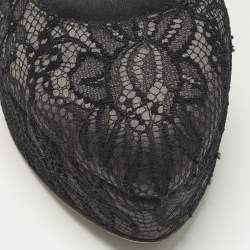 Pre Owned حذاء كعب عالي دولتشي أند غابانا دانتيل أسود و شباك مقدمة مفتوحة مقاس 37