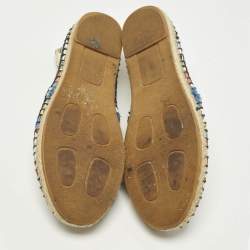 Pre Owned Dolce & Gabbana Majolica Size 35 Multicolor Canvas Espadrille Flats