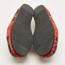 مملوكة مسبقًا حذاء لوفرز دولتشي أند غابانا قماش بروكيد وجلد مزين بالكريستال متعدد الألوان مقاس 40