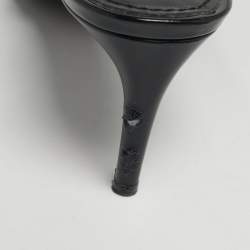 Pre Owned Dolce & Gabbana DG Logo Size 39 Black Patent Leather Slingback Pumps