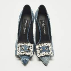 Pre Owned حذاء كعب عالي دولتشي أند غابانا بيولتش جلد منقوش بلون خمري مقاس 36