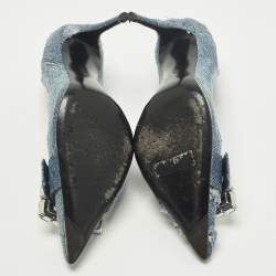 Pre Owned حذاء كعب عالي دولتشي أند غابانا بيولتش جلد منقوش بلون خمري مقاس 36