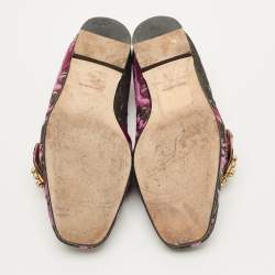 مملوكة مسبقًا Dolce & Gabbana Size 39 Multicolor Jacquard Crystal Embellished Buckle Loafers