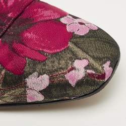 مملوكة مسبقًا Dolce & Gabbana Size 39 Multicolor Jacquard Crystal Embellished Buckle Loafers