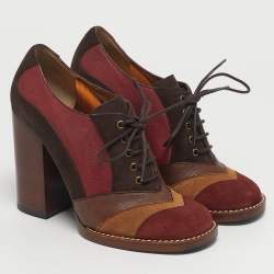 Pre Owned Dolce & Gabbana Size 39 Multicolor Leather and Suede Booties