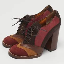 Pre Owned Dolce & Gabbana Size 39 Multicolor Leather and Suede Booties