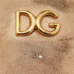 Pre Owned حذاء كعب عالي دولتشي أند غابانا DG لوغو جلد براء لامع أسود بفتحة كعب مقاس 39