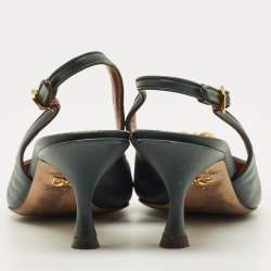 Pre Owned حذاء كعب عالي دولتشي أند غابانا DG لوغو جلد براء لامع أسود بفتحة كعب مقاس 39