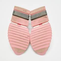 Pre Owned Dolce & Gabbana Sorrento Size 38 Multicolor Knit Fabric Flora Print Slip On Sneakers