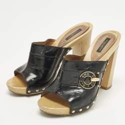 Pre Owned Dolce & Gabbana Size 40 Black Patent Leather Clogs