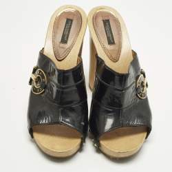 Pre Owned Dolce & Gabbana Size 40 Black Patent Leather Clogs