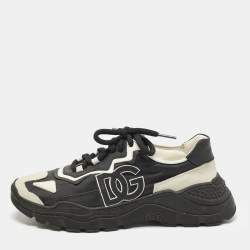 مملوكة مسبقًا Dolce & Gabbana daymaster Size 37 Black Fabric, Leather and Suede Lace Up Sneakers