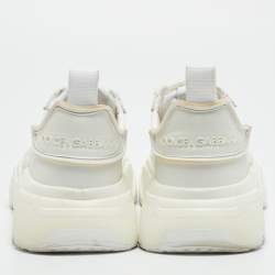 Pre Owned Dolce & Gabbana Daymaster Size 35 White Leather and Nylon Lace Up Sneakers