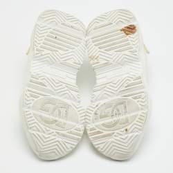 Pre Owned Dolce & Gabbana Daymaster Size 35 White Leather and Nylon Lace Up Sneakers