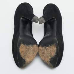 Pre Owned Dolce & Gabbana Size 37 Black Suede Platform Pumps