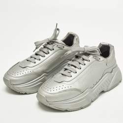 مملوكة مسبقًا Dolce & Gabbana Daymaster Size 41 Grey Leather Lace Up Sneakers