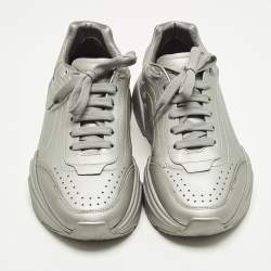 مملوكة مسبقًا Dolce & Gabbana Daymaster Size 41 Grey Leather Lace Up Sneakers