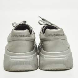مملوكة مسبقًا Dolce & Gabbana Daymaster Size 41 Grey Leather Lace Up Sneakers