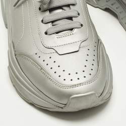 مملوكة مسبقًا Dolce & Gabbana Daymaster Size 41 Grey Leather Lace Up Sneakers