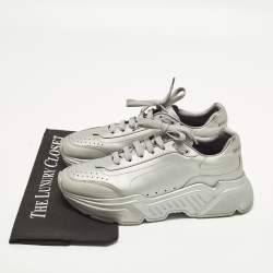 مملوكة مسبقًا Dolce & Gabbana Daymaster Size 41 Grey Leather Lace Up Sneakers