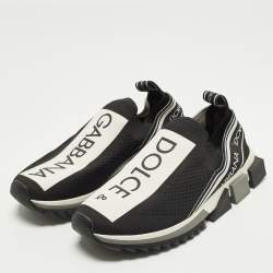 مملوكة مسبقًا Dolce & Gabbana  Size 41.5 Black Knit Fabric Sorrento Slip On Sneakers