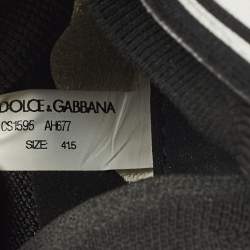 مملوكة مسبقًا Dolce & Gabbana  Size 41.5 Black Knit Fabric Sorrento Slip On Sneakers