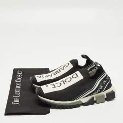 مملوكة مسبقًا Dolce & Gabbana  Size 41.5 Black Knit Fabric Sorrento Slip On Sneakers