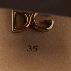 مملوكة مسبقًا Dolce & Gabbana Size 35 Pink Lizard Embossed Leather Ankle Strap Sandals