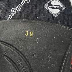 Pre Owned حذاء رياضي دولتشي أند غابانا جلد وكانفاس طباعة موردة متعدد الألوان عنق منخفض مقاس 39.5