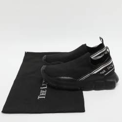 مملوكة مسبقًا Dolce & Gabbana Sorrento Size 37.5 Black Mesh Slip On Sneakers